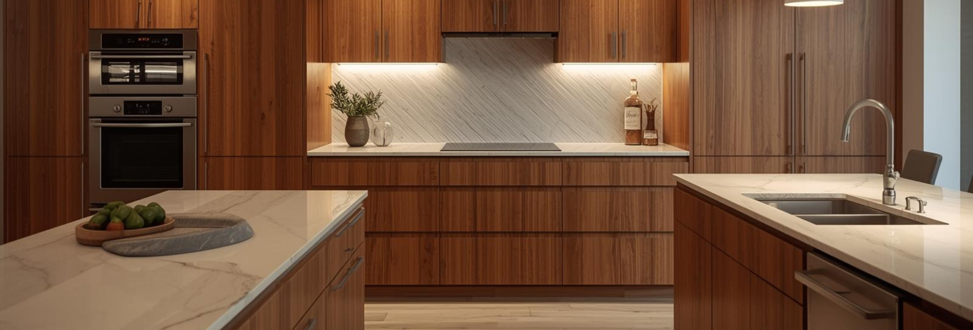 create an image of a kitchen with the focus on the custom cabinets - hero banner