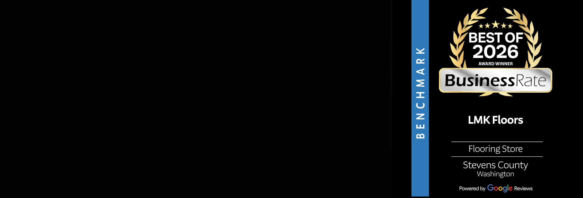 LMK Floors Best of 2026 award winner plaque for top-rated flooring store in Stevens County Washington